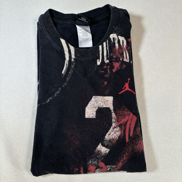 Vintage Y2k Jordan AOP Tee Mens Size XXL Black - Picture 5 of 13